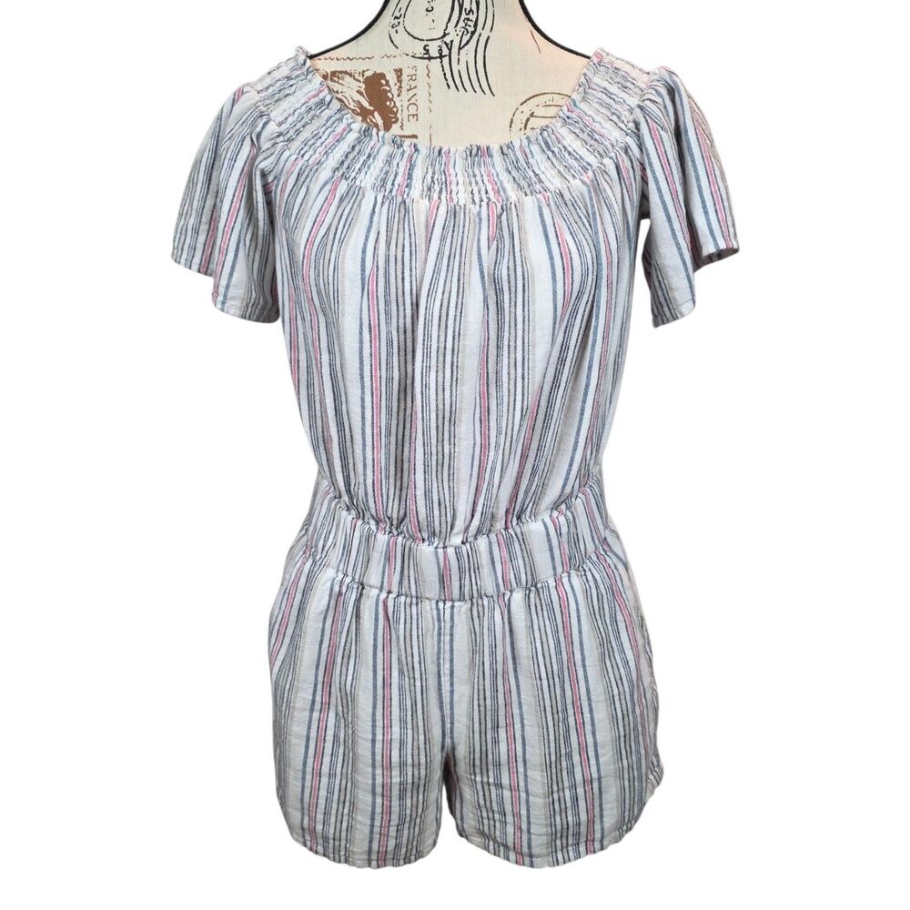 LOFT Striped Jumpsuit in Blue and Red